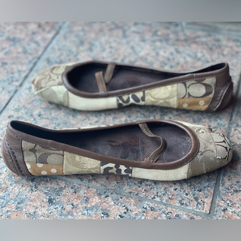 Coach Vintage Judey Floral Animal Patchwork Pattern Mary Jane Ballet Flats - Picture 10 of 11
